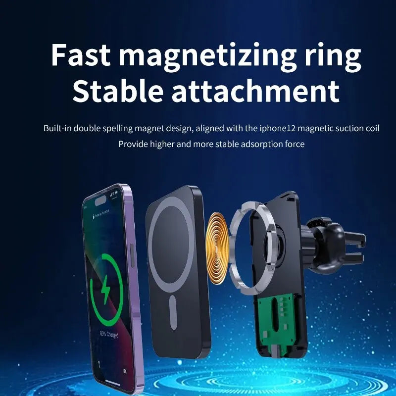 TechHaven ChargeMount — Magnetic Wireless Car Charger & Phone Holder