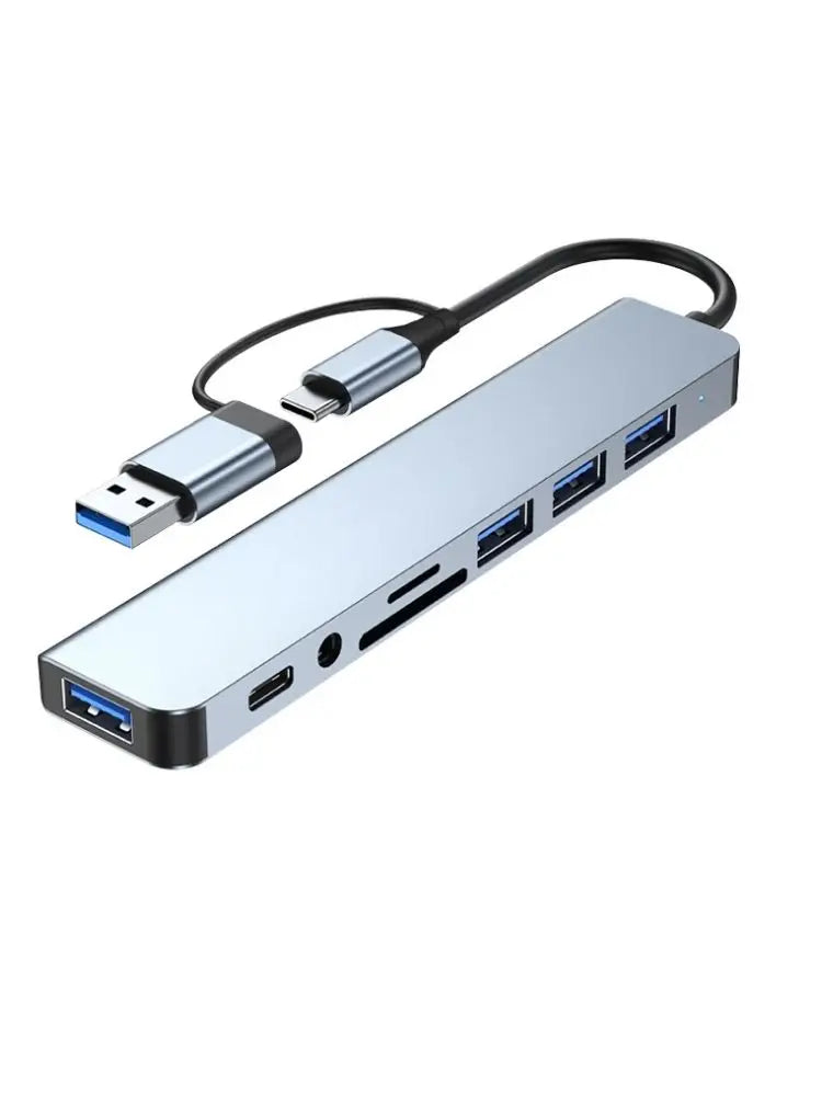 TechHaven HubPro+ 8-in-2 USB-C Hub — Dual USB-C, Fast Charging