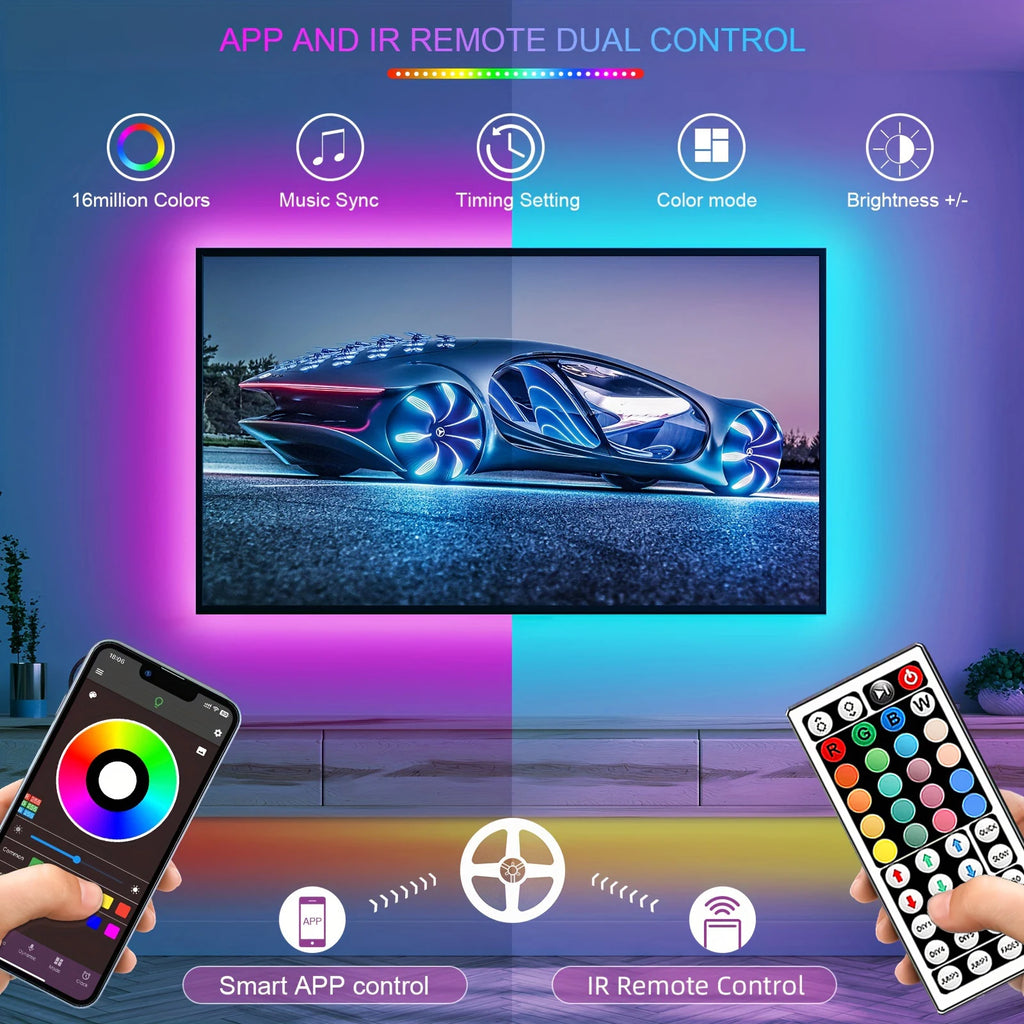 TechHaven GlowStrip RGB — App Control, Color Changing Room LED Lights