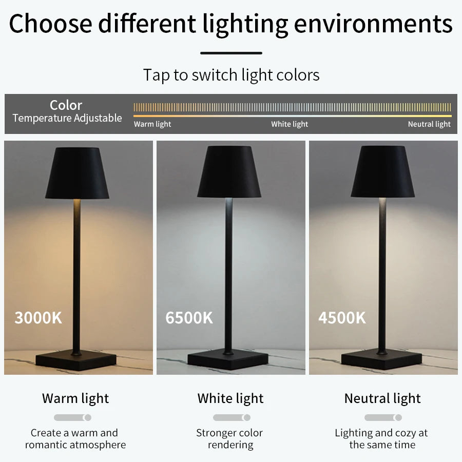 TechHaven GlowAura Lamp — Rechargeable, Touch Control & Ambient Light