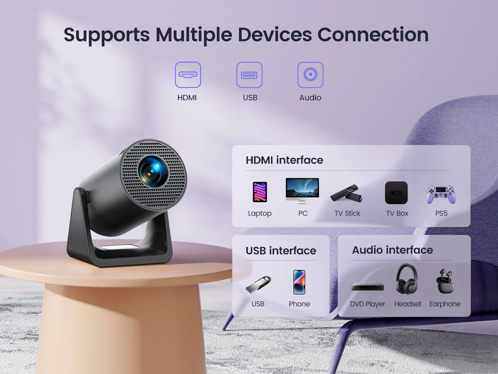 TechHaven CineMax Projector — 1080P Android 11, Auto Keystone & Bluetooth