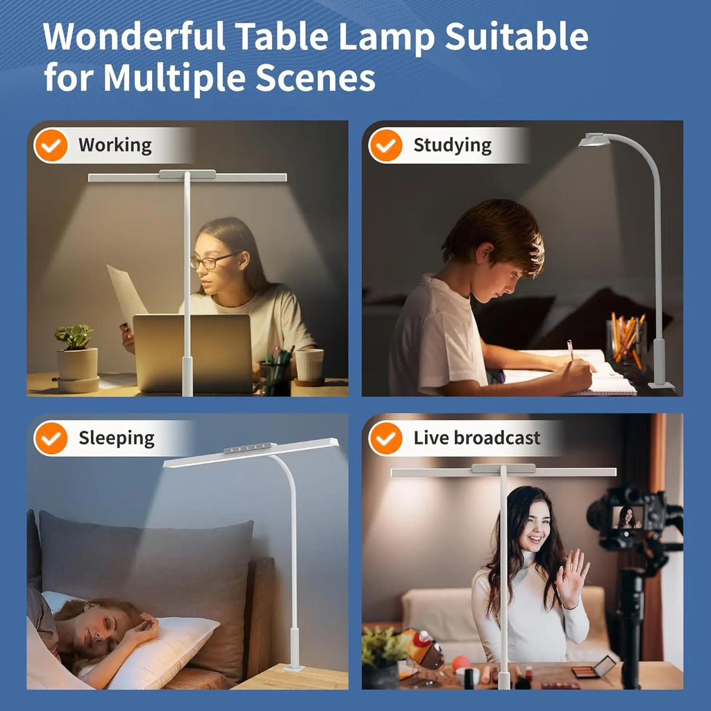 TechHaven GlowClamp Lamp — 3 Color Modes & Touch Dimmer