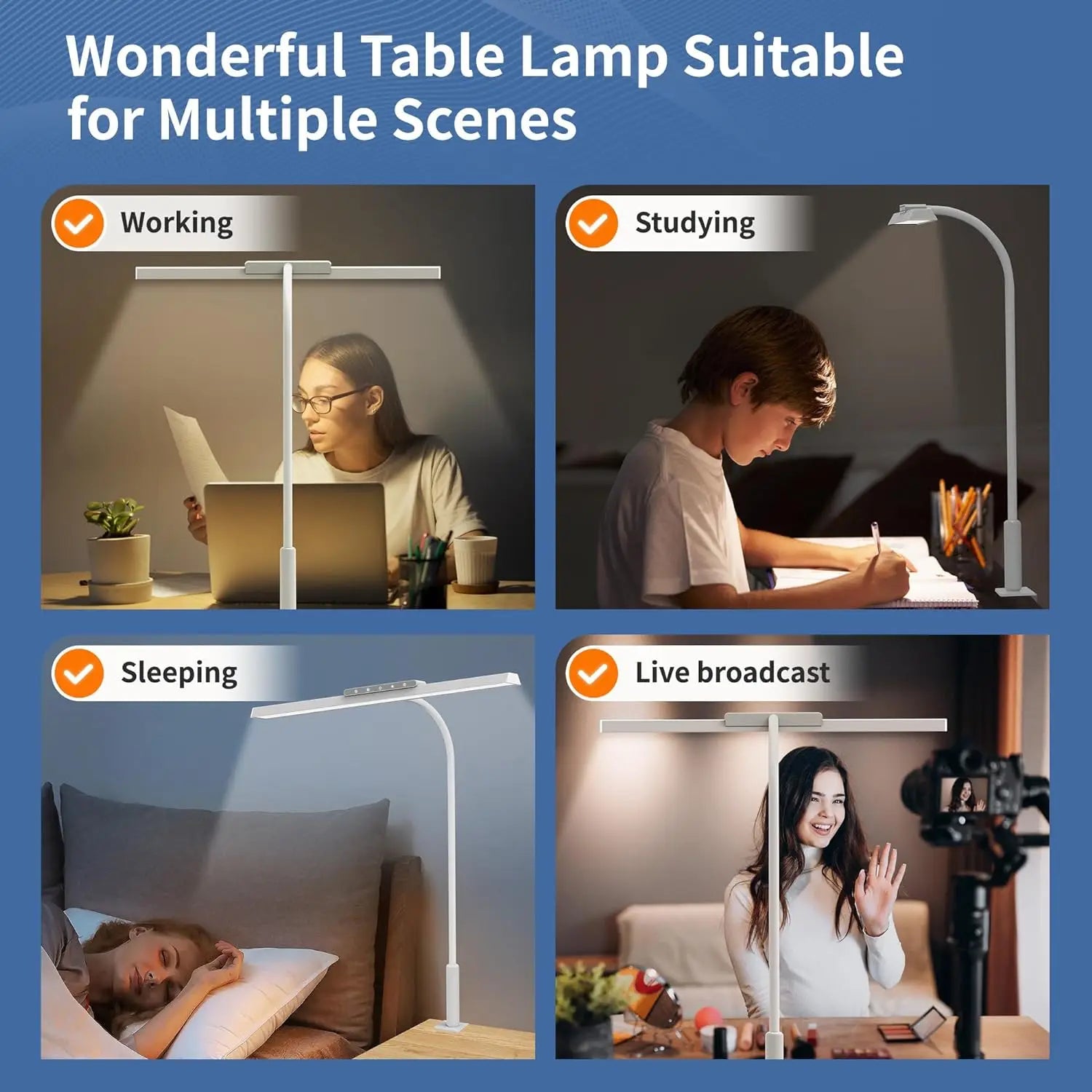 TechHaven GlowClamp Lamp — 3 Color Modes & Touch Dimmer