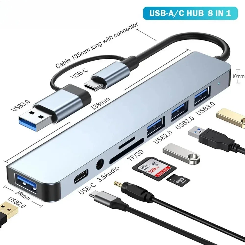 TechHaven HubPro 8-in-1 USB-C Hub — Fast Charging & Data Transfer