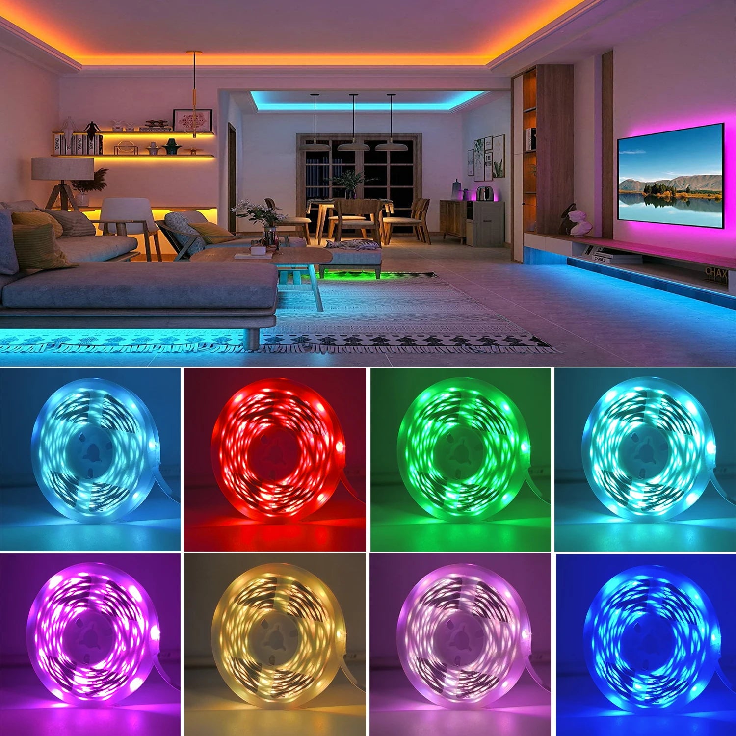 TechHaven GlowStrip RGB — App Control, Color Changing Room LED Lights