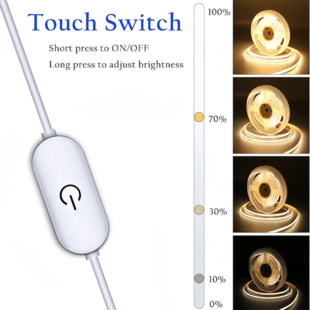 TechHaven GlowStrip LED — USB Touch Dimmer & Room Backlight